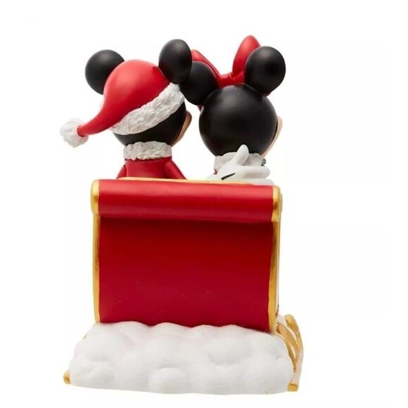 Disney Showcase HOLIDAY MICKEY AND MINNIE IN SLEIGH FIGURINE 6015327 Enesco - Picture 2 of 4